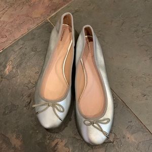 Lands' End Silver Ballet Flats SZ 7.5